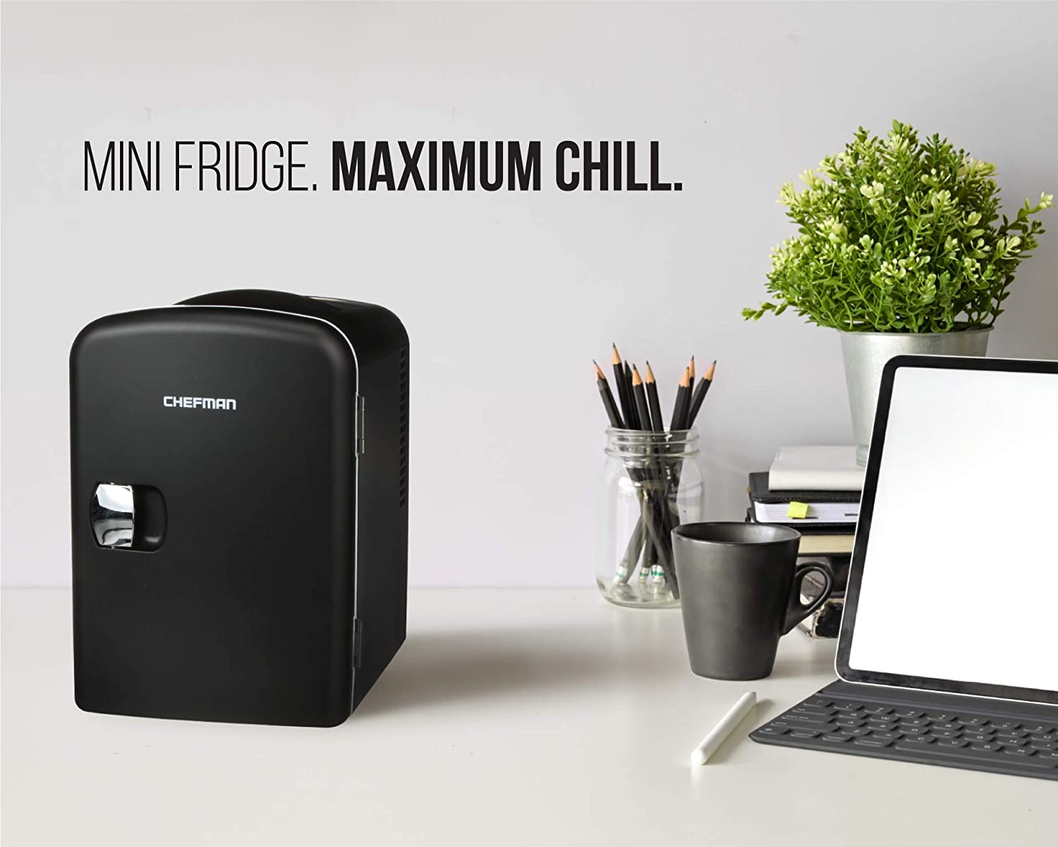 Chefman Portable 4L Mini Fridge w/ Heating and Cooling - Black, New - image 5 of 8
