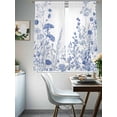 thumbnail image 5 of Sheer Curtains 63 Inches Long, Blue Flower Plant Light Filtering Window Curtains for Living Room/Bedroom, Retro Country Tree Branch Leaves Rod Pocket Voile Sheer Curtain Drapes, 52"W x 63"L, 2 Panels, 5 of 8