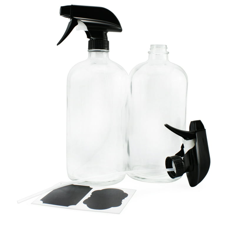 2 Oz Spray Bottle Set of 3 Clear Plastic Spray Bottles With Black