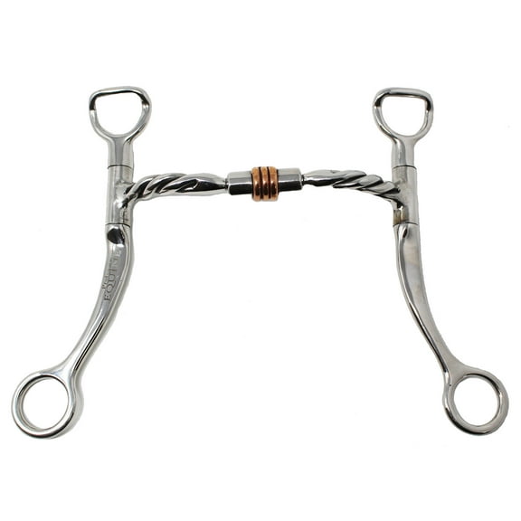 Horse Stainless Steel 5" Copper Roller Twisted Jointed Mouth Curb Horse Bit 35316B