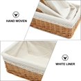 thumbnail image 4 of 35*25*13cm Multipurpose Rectangular Wicker Storage Basket with Removable Washable Liner Willow Woven Containers - Size M, 4 of 7