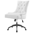 thumbnail image 1 of Computer Work Desk Tufted Chair, Faux Vegan Leather, Black White, Modern Contemporary Urban Design, Home Business Office Furniture, 1 of 9