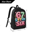 thumbnail image 3 of Women Ice Cream 67 School Bag for School and Travel, Six Seven 6 7 Two-Way Zippers Breathable Shoulder Straps, Backpack with Side Pocket 100 Day for School - Teen Unisex, 3 of 8