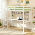 thumbnail image 4 of Costway Twin Size Loft Bed with Desk & Shelves Safety Guardrails & Ladder Storage, 4 of 10