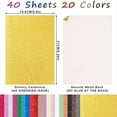 thumbnail image 2 of 40 Hojas de Cartulina Brillante de 20 Colores, Papel Brillante A5 de 250 G/M², Cartulina Gruesa Antipelusas, Cartulina Brillante., 2 of 5