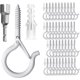 thumbnail image 1 of Solnnerer Paquete de 20 Ganchos de Rosca para Colgar Luces y Plantas, Ganchos para Tazas Q-Hanger Blancos de 2,2 Pulgadas, Ganchos de Techo con Tornillos, Gancho para Ojo, Montaje en Techo de Pared, 1 of 8