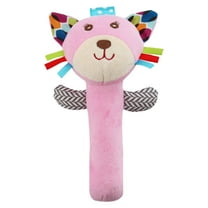 Loespoir Handheld Jingle Stick With Rattle, Musical Stuffed Animal Plush Toy, Attracting Baby's Attention, Compact Size Providing Entertainment & Companionship, Pink