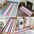 thumbnail image 5 of 2'x6' Rug Runners for Hallways Kitchen, Blue Red Striped Non Slip Entryway Beside Floor Carpet Runner, Farmhouse Stripes Simple Art Washable Laundry Room Bedroom Throw Rugs Mat for Family Pet, 5 of 8
