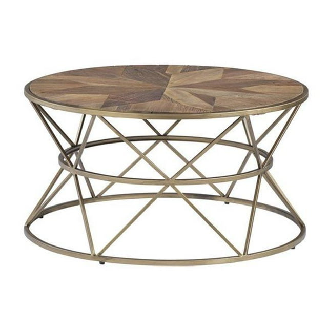 Progressive Furniture T458-01 Soho Sundance Table de Cocktail Ronde en Or