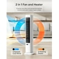 PELONIS FZ15RDBPW Oscillating Tower Fan & Heater Combo, Remote, 3 Fan ...