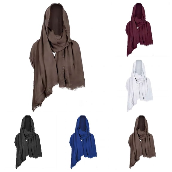 SAWOBUUN Adult Medieval Renaissance Hooded Shawl Scarf Cape Gothic Halloween Cloak Cowl Vintage Accessories