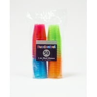 Fun Central 1 oz Shot Glass Assorted Neon 50 ct