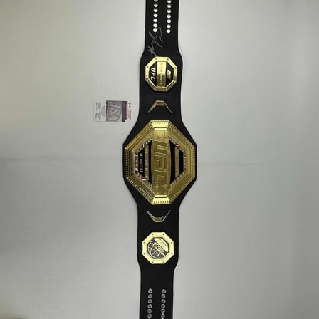Autographed/Signed Israel Izzy Adesanya Black Replica UFC Championship Title Belt JSA COA