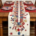 thumbnail image 1 of Aufmer Patriotic Festival Table Runner Set Star Firework USA Flag Printed Polyester Cloth Mat Combination For 4th Of July Dining Room Multi Scene Holiday Layout, 1 of 7