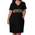 thumbnail image 2 of Vestido holgado con bolsillos en rosa y verde de la película Wicked, ropa de mujer coreana, ropa elegante para mujer, vestido de mujer, 2 of 6
