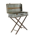 thumbnail image 6 of DecMode 32" x 32" Gray Metal Accent Table with Suitcase Style Top, 1-Piece, 6 of 12