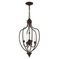 thumbnail image 7 of 4171-07-Livex Lighting-Home Basics - 4 Light Foyer in Farmhouse Style - 13 Inches wide by 26 Inches high-Bronze Finish    -Traditional Installation, 7 of 7