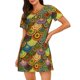 thumbnail image 1 of Disketp Colorful Circle para Camisón Corto de Manga Corta para Mujeres, Camisón Cómodo con Escote Redondo, Bonito y Confortable, 1 of 6