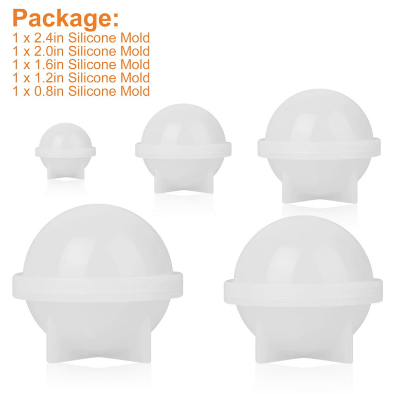 Resin Moulds Sphere Moulds,5pcs Ball Orb Silicone Mold, Diy Round Sphere Silicone  Resin Molds Epoxy Resin Kit