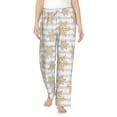 thumbnail image 2 of Lsque Gold Snowflake Print Women's Pajama Pants, Lounge Pant - Comfortable Home Wear,Elastic Waistband, Stylish Design-Large, 2 of 9