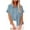 #Blue, variant on George Women's V-Neck Collared Short Sleeve Cotton Linen Button-Down Blouses with Pockets,Blue,Size M