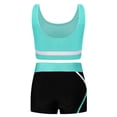 thumbnail image 2 of Sholeno Kids Girls Gymnastics Outfit Tracksuit Training Tank Tops Dance Bra and Yoga Shorts Ballet Blue Green 14, 2 of 7