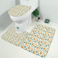 thumbnail image 2 of White Cartoon Dinosaurs Palm Trees Pattern Bathroom Rugs Sets 3 Piece,Toilet Cover Set,Absorbent Non Slip Bathroom Mats Sets with U-Shaped Contour Rug Toilet Rug Set, 2 of 5
