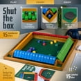 thumbnail image 3 of Juego Shut the Box Queensell de madera para 4 jugadores con 15 dados, 3 of 9