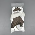 thumbnail image 2 of Ambesonne Animal Bedding Set 4 Pcs, Wild Horse Portrait, Queen, Brown White, 2 of 3