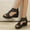 Black, variant on AXXD Beige Sandals for Women Clearance Under $10 New Summer Slope Heel Shoes Casual And Comfortable External Wearing Sandals