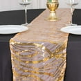 thumbnail image 2 of Efavormart 12"x108" Rose Gold Wave Mesh Table Runner With Embroidered Sequins, 2 of 6