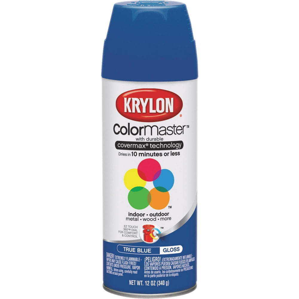 Krylon Colormaster Spray Paint, 12 oz, Gloss Finish, True Blue