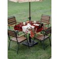 thumbnail image 3 of Outdoor Tablecloth with Umbrella Hole and Zipper, Christmas Plaid Square Table Cloth 60x60 Inch Waterproof Tablecloth, Red Snowman Xmas Tree Snowflake Buffalo Picnic Table Cover for Patio Camping, 3 of 7