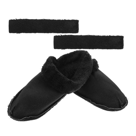 MEIBUTYUP 2 Pairs Soft Plush Shoe Insoles Removable Warm Slipper Shape Inserts for Comfortable