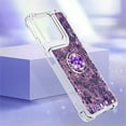 thumbnail image 4 of CCSmall for Motorola G 5G 2025 Case Clear Glitter Bling for Women, Flowing Liquid Quicksand Sparkly Cover with Diamond Ring Kickstand Case for Moto G 2025 LSZ Purple, 4 of 7