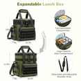 thumbnail image 3 of Holuxer Lunch Box for Men, 24 Can Double Deck Expandable Tactical Mens Lunch Bag for Work Travel Daytrip Picnic Camping, Large Capacity Cooler Bags with Adjustable Shoulder Strap, Green, 3 of 7