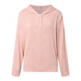 thumbnail image 4 of Women Sweatshirt Women's Solid Sweatshirt Women's Casual Hooded Sweatshirt With Pattern Drop Shoulder Long Sleeve Pullover Jacket For Everyday Comfort And Style, 4 of 9