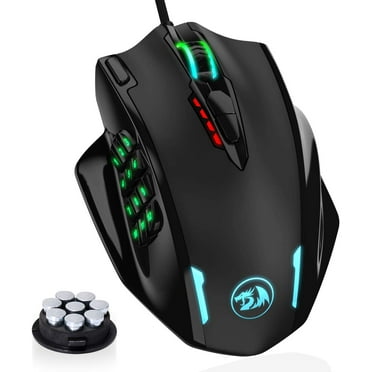 Redragon M908 Impact RGB LED MMO Mouse with Side Buttons Optical Wired Gaming Mouse with 12,400DPI, High Precision, 18 Programmable Mouse Buttons