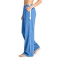thumbnail image 2 of Plus Size Jeans for Women New Wide Leg Pants for Women Elastic Waist Textured Long Trousers with Tassel Drawstring Loose Fist Casual Pants with Pockets, 2 of 6