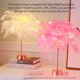 thumbnail image 3 of Lámpara de mesa de plumas, recargable por USB, luces LED decorativas intermitentes con plumas, lámpara intermitente decorativa, lámparas de luz nocturna de 5V para dormitorio Sailing Electrónica, 3 of 5