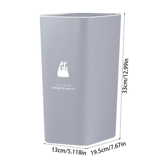 Kezqiaxn Kitchen Organizer and Storage Bathroom Trash Can With Lid Garbage Can With Press Lid Plastic Wastebasket With Popup Lid for Toilet Office Bedroom Living Room Gray