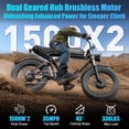 thumbnail image 4 of Kickwey Dual Motor Electric Bike for Adult, 20" Fat Tire E-Mountain Bike, 48V 23Ah Battery, Full Suspension, 7-Speed E-Bike UL2849, 4 of 6