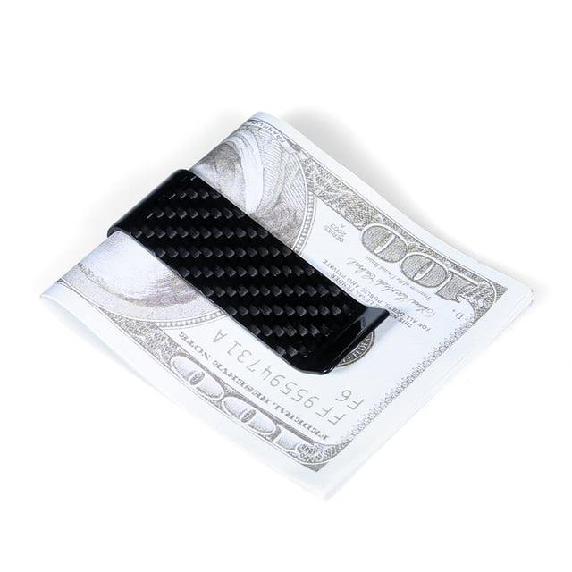 Yeacher Carbon Fiber Money Clip Classic Design Slim Card Holder Super Handy Mini Size