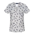 thumbnail image 1 of Ropa de algodón transpirable con estampado de dibujos animados, ropa de cuello en V con cepillo para manos, ropa de enfermera para mujer, ropa de trabajo para quirófano de manga corta para, 1 of 5