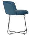 thumbnail image 3 of Pemberly Row Contemporary Metal Vanity Fabric Stool in Blue Finish, 3 of 13