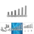 thumbnail image 1 of Akozon M3 M5 M6 M8 SS304 Acier Inoxydable Métrique Hexagonal Tête Machine Vis Ronde Prise Plate et Écrous Ensemble et Rondelles Assortiment Kit, 1 of 6