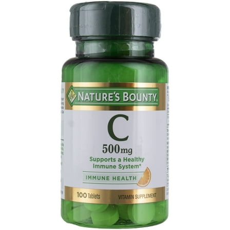 Nature's Bounty Vitamin C 500 mg Tablets 100 ea (Pack of 2)