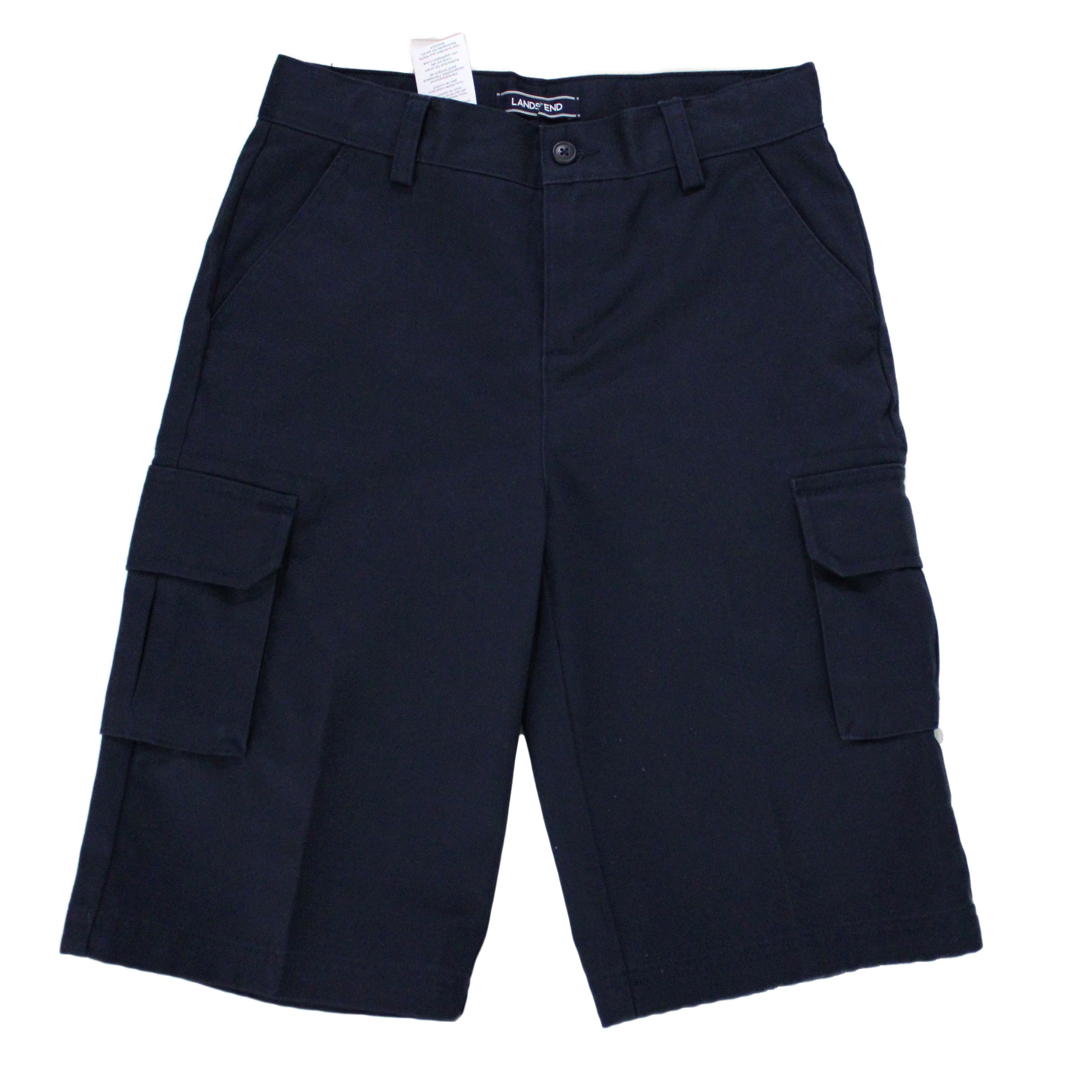 Lands End Uniform Boys Size 12 Cargo Shorts, Classic Navy