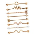 thumbnail image 4 of 8 Pieces Industrial Barbell Earring Set Fashion Long Stud Earring Unisex Sunnimix Pendientes de cuerpo, 4 of 7