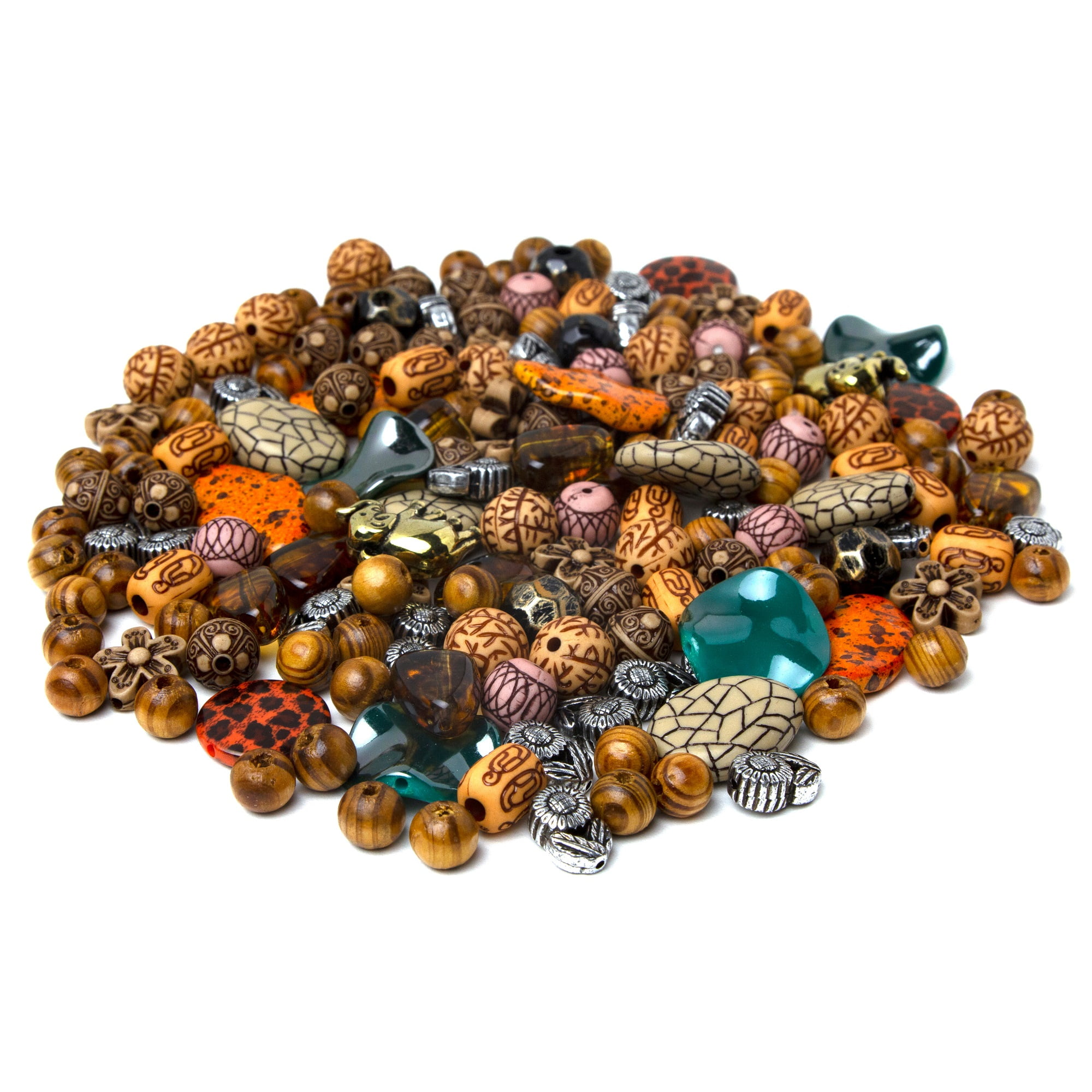 (2 pack) Cousin DIY Animal Print Bead Mix, Acrylic, Wood and Metal, 150g, 150 Piece, Adult, Model 69991230